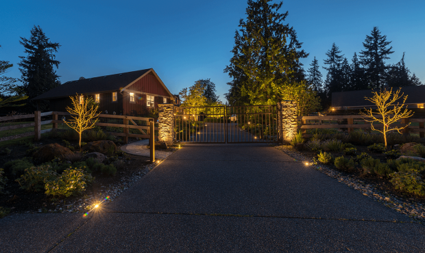 Cottage Lake Home- driveway to the gate