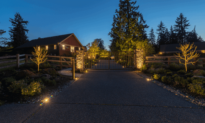 Cottage Lake Home- driveway to the gate