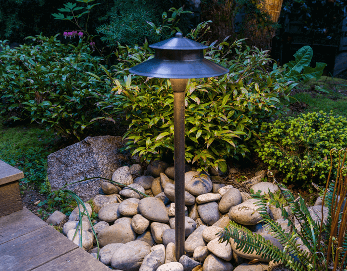Snohomish Residence-light post in the garden