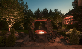 Tuscany Woodinville-garden with dining table